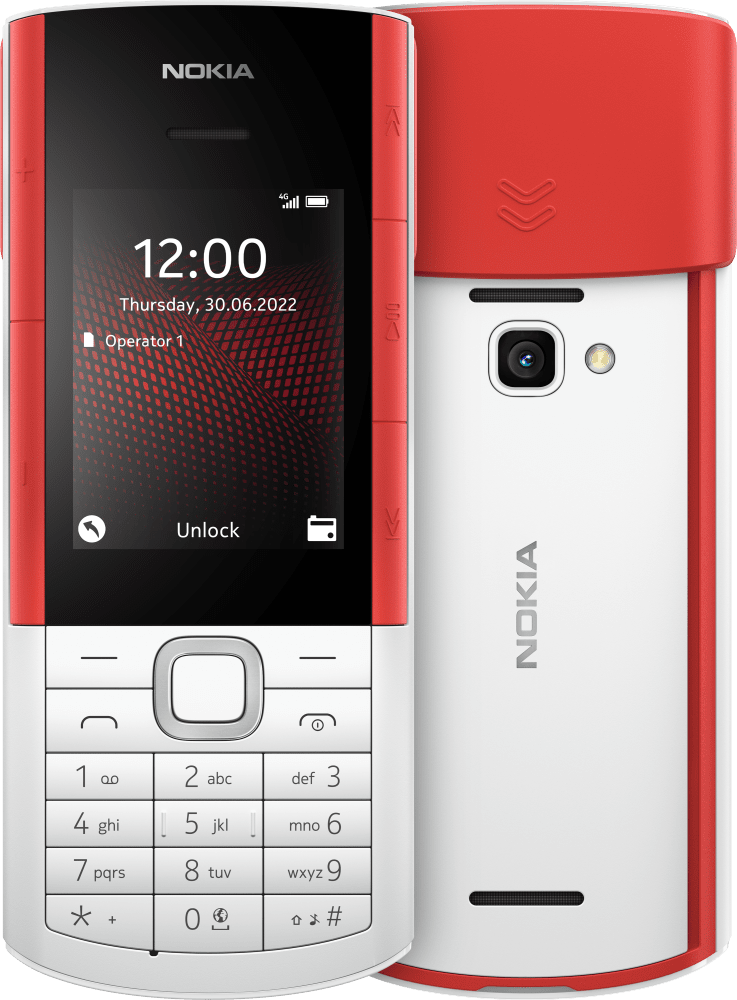 Enlarge White Nokia 5710 XA from Front and Back