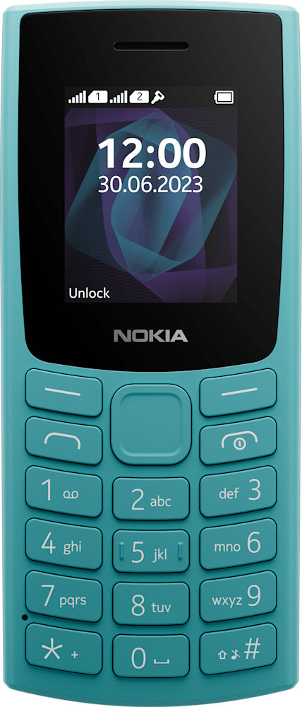 Cyan Nokia 105 (2023) from Front