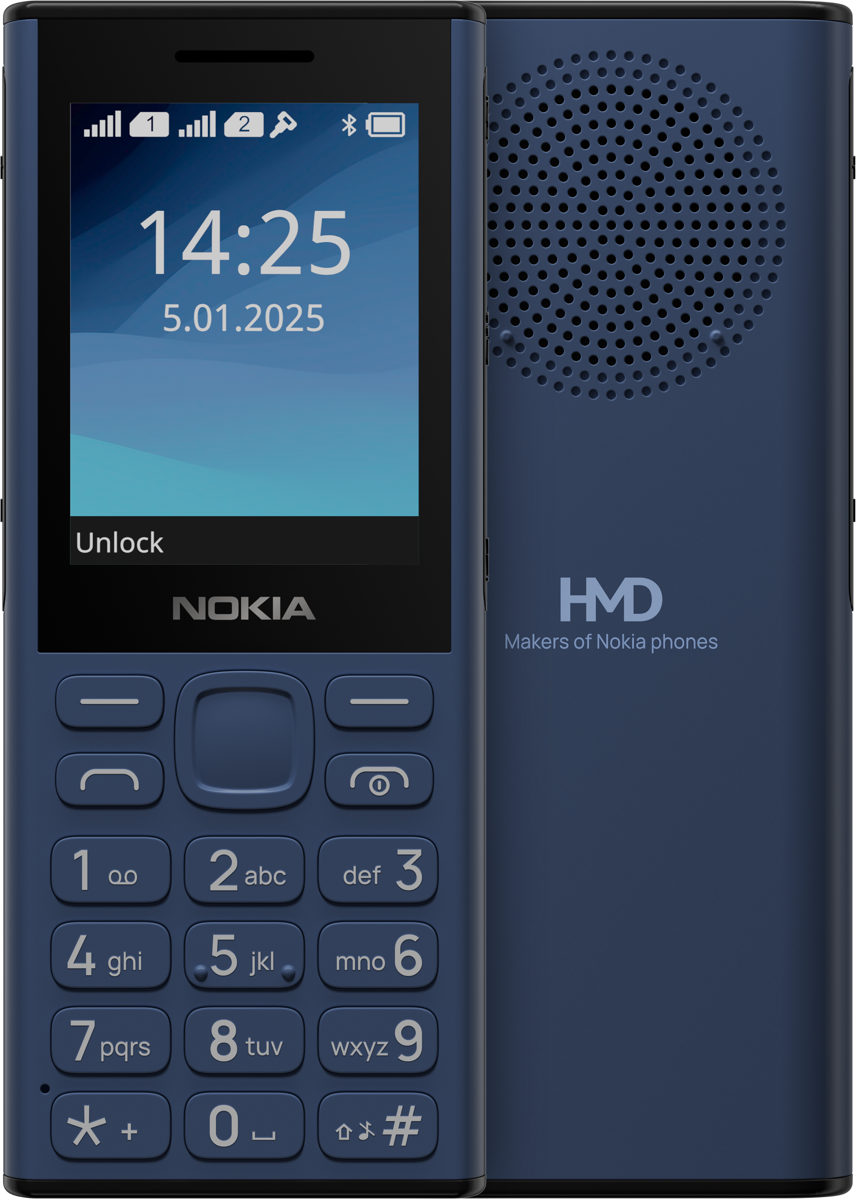 Blue Nokia 130 Music from Front and Back