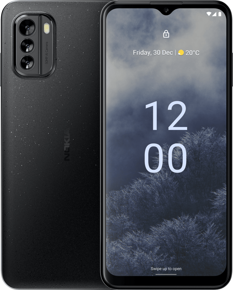 Enlarge Черен Nokia G60 5G from Front and Back