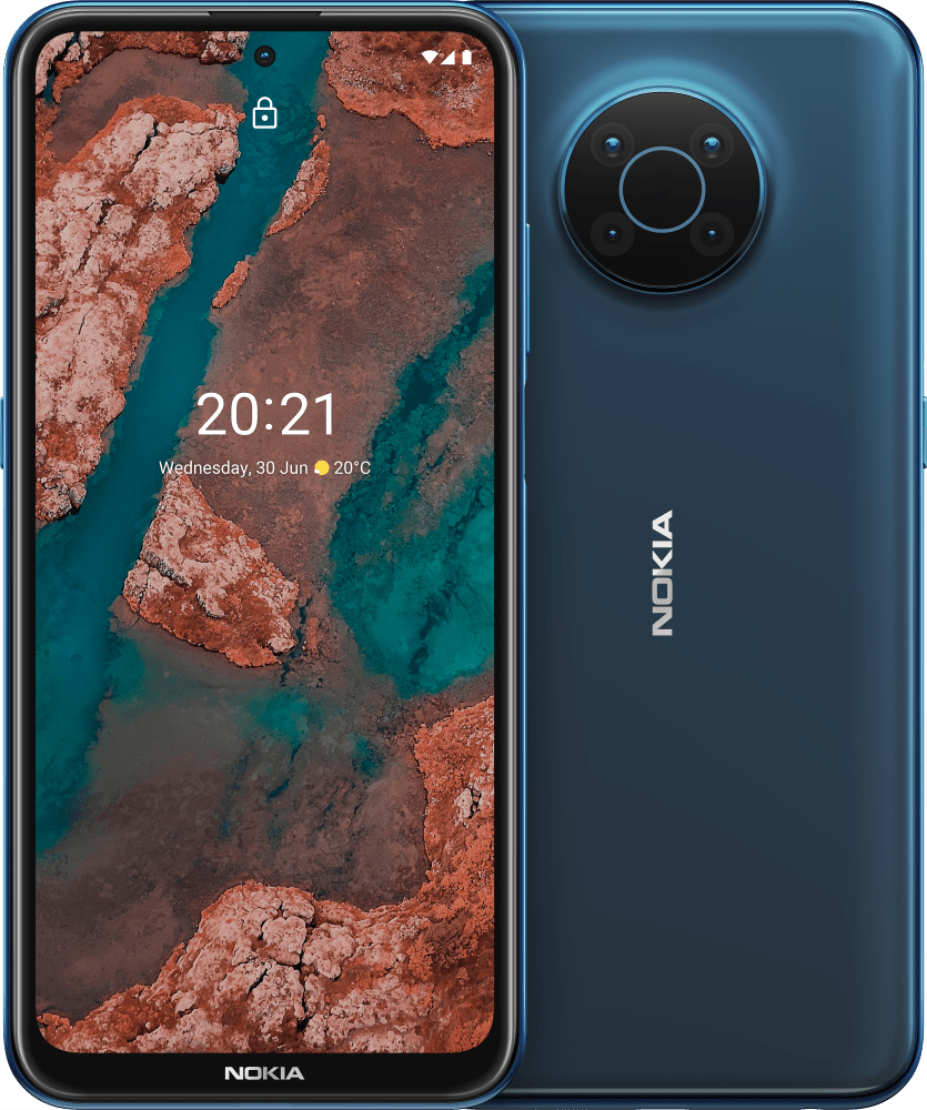 Enlarge Midnight Blue Nokia X20 from Front and Back