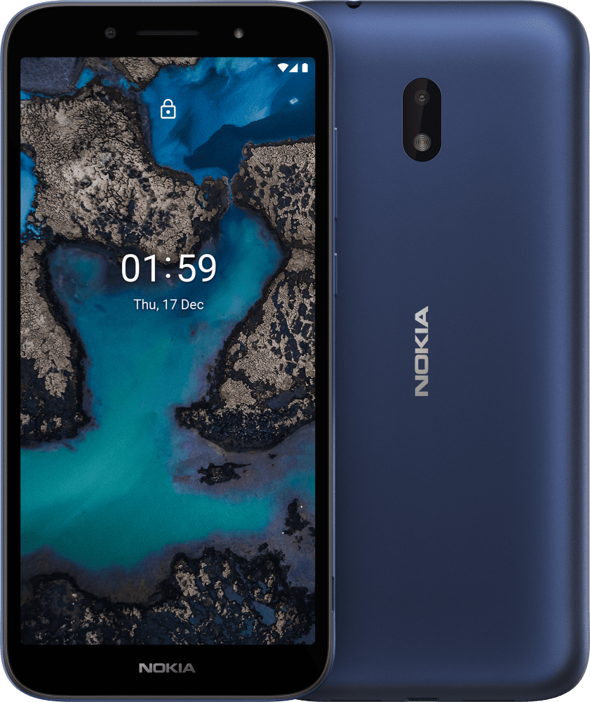 Enlarge Blue Nokia C1 Plus from Front and Back