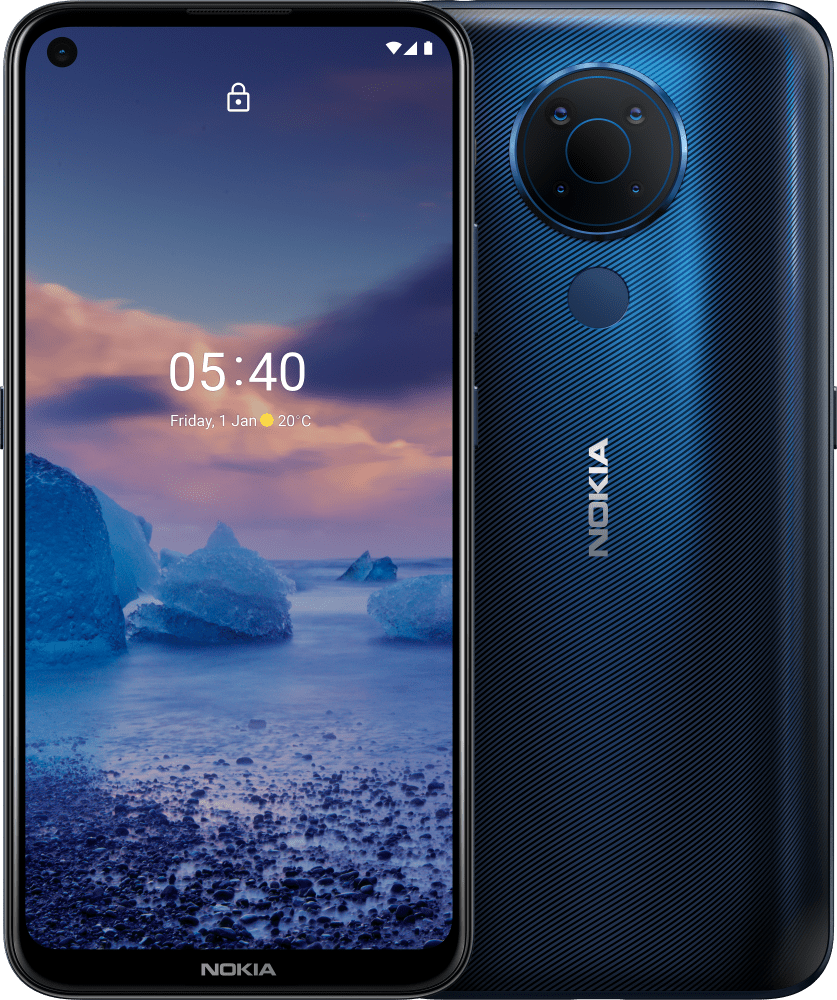 Enlarge สีน้ำเงิน Nokia 5.4 from Front and Back