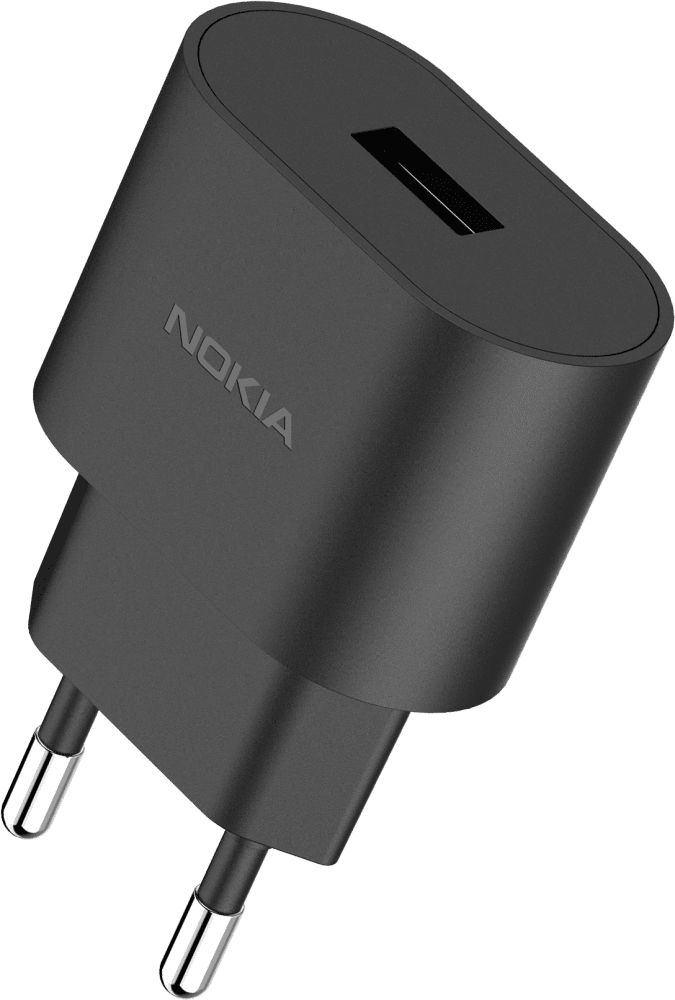 Enlarge Черен AD-18WE Nokia 18W Wall Charger EU from Front and Back