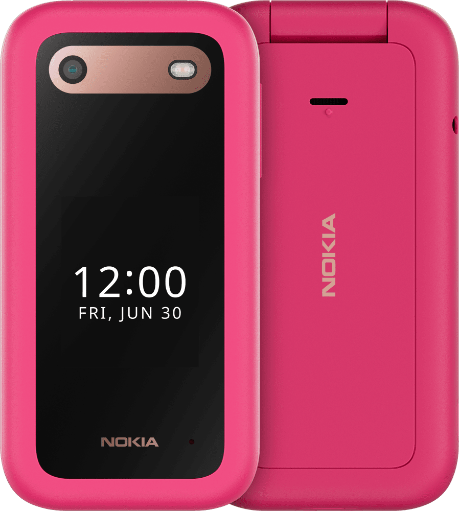 Enlarge Pop Pink Nokia 2660 Flip from Front and Back