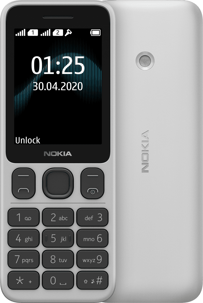 Enlarge White Nokia 125 from Front and Back