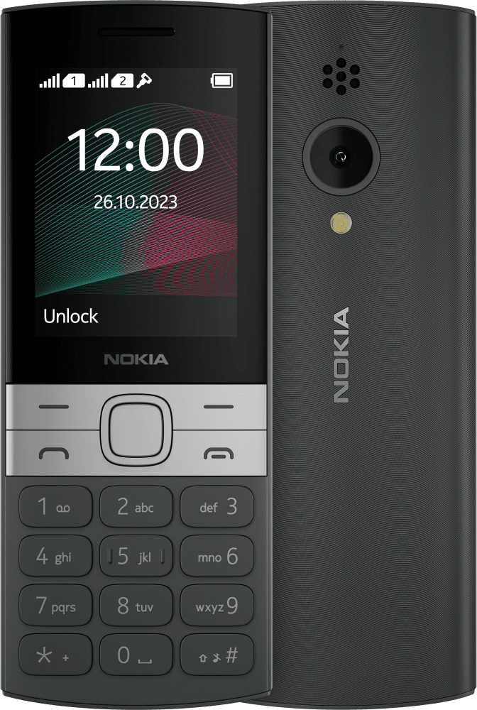 Powiększ: Czarny Nokia 150 (2023) od Przód i tył