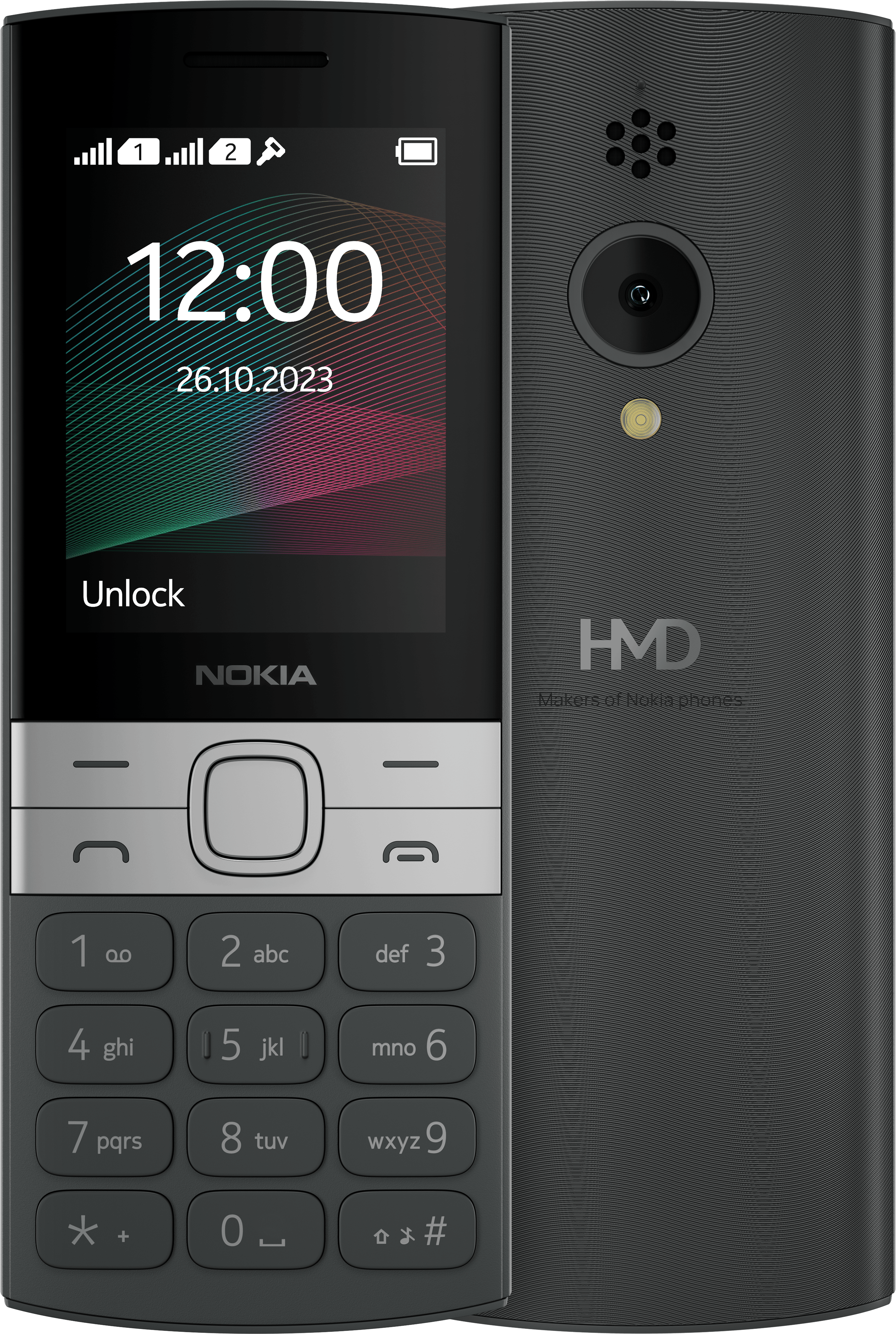 Černá Nokia 150 (2023) from Front and Back