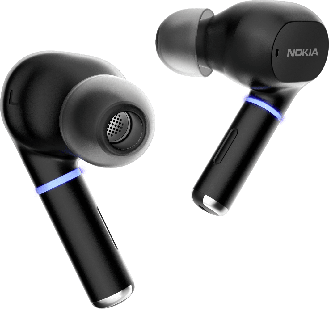 Förstora Svart Nokia Clarity Earbuds 2 Pro från Tillbaka