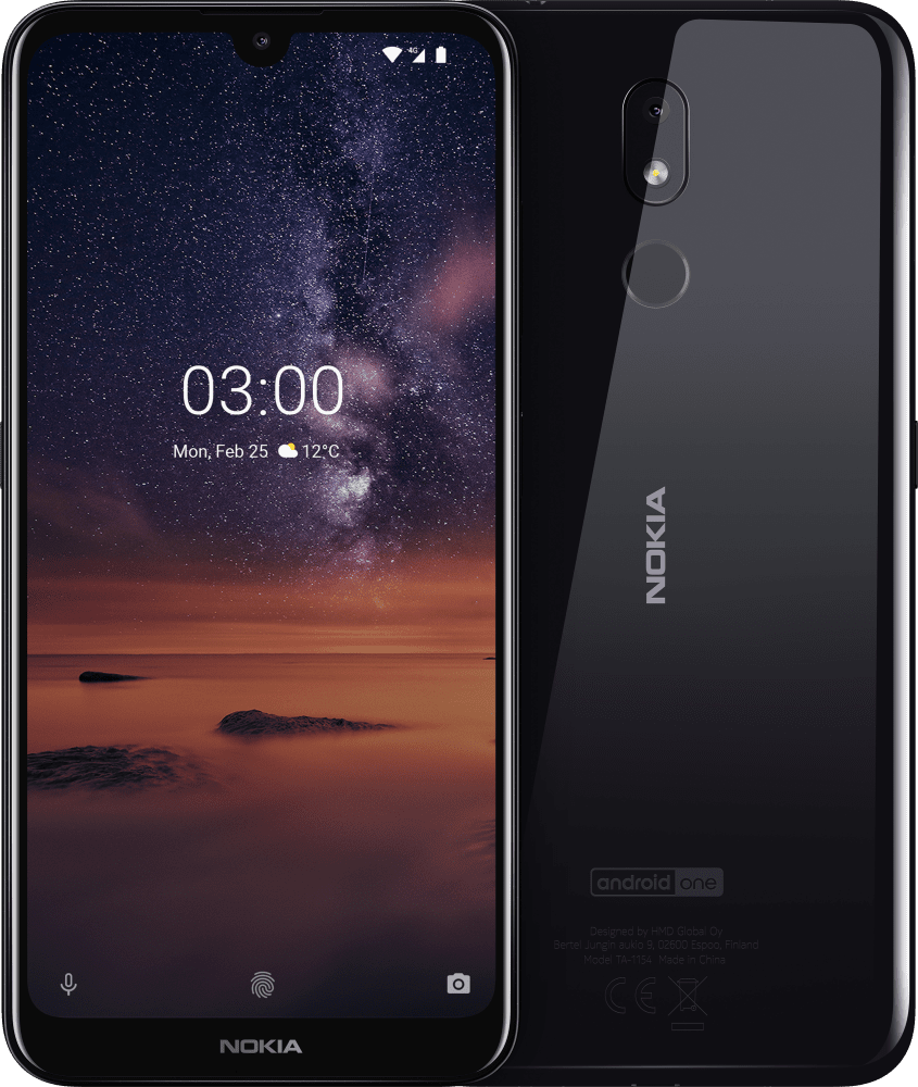 Enlarge Crna boja Nokia 3.2 from Front and Back