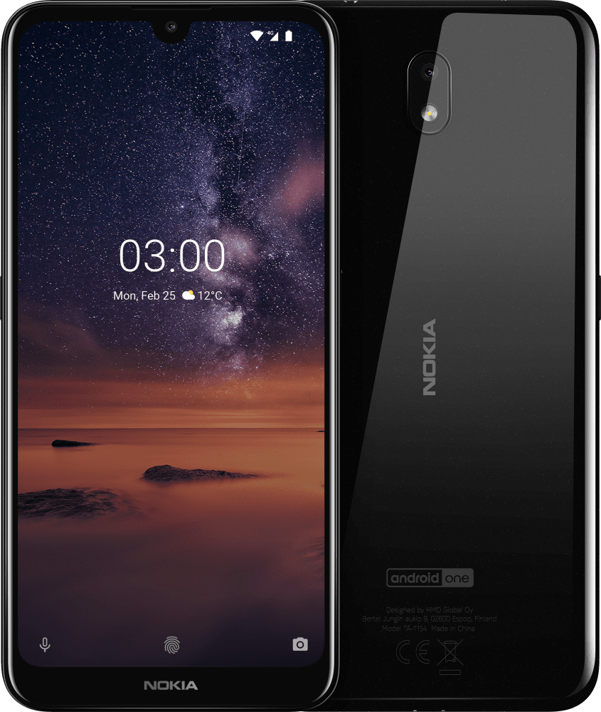 Enlarge Černá Nokia 3.2 from Front and Back