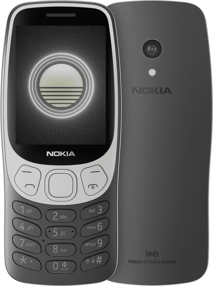 Enlarge สีดำ Grunge Black Nokia 3210 from Front and Back