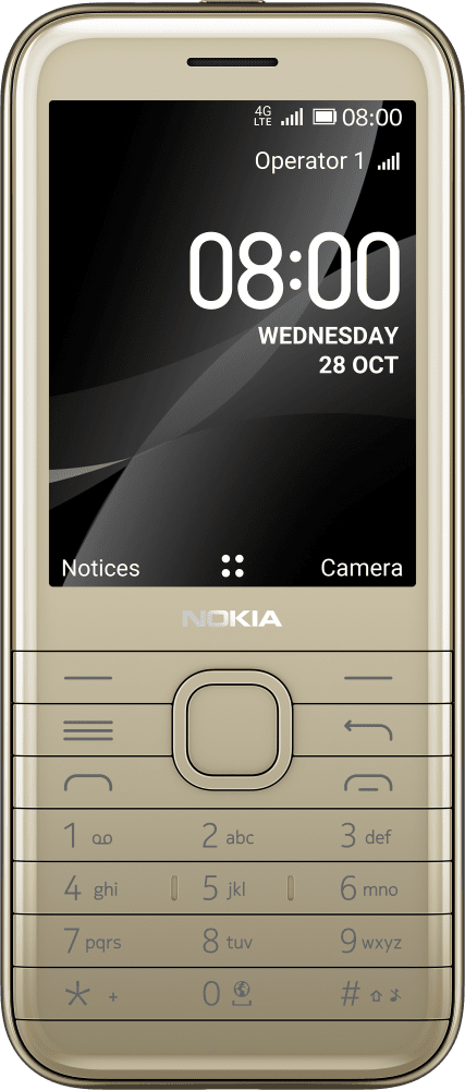 Enlarge Gold Nokia 8000 4G from Front