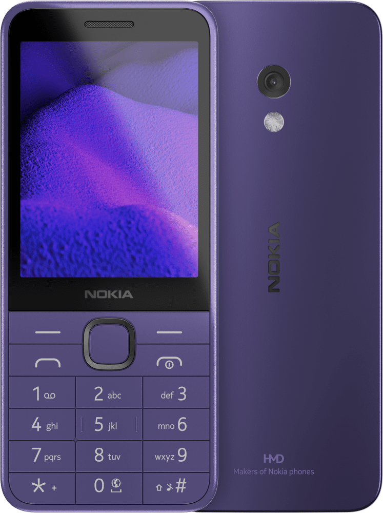 Enlarge Μοβ Nokia 235 4G (2024) from Front and Back