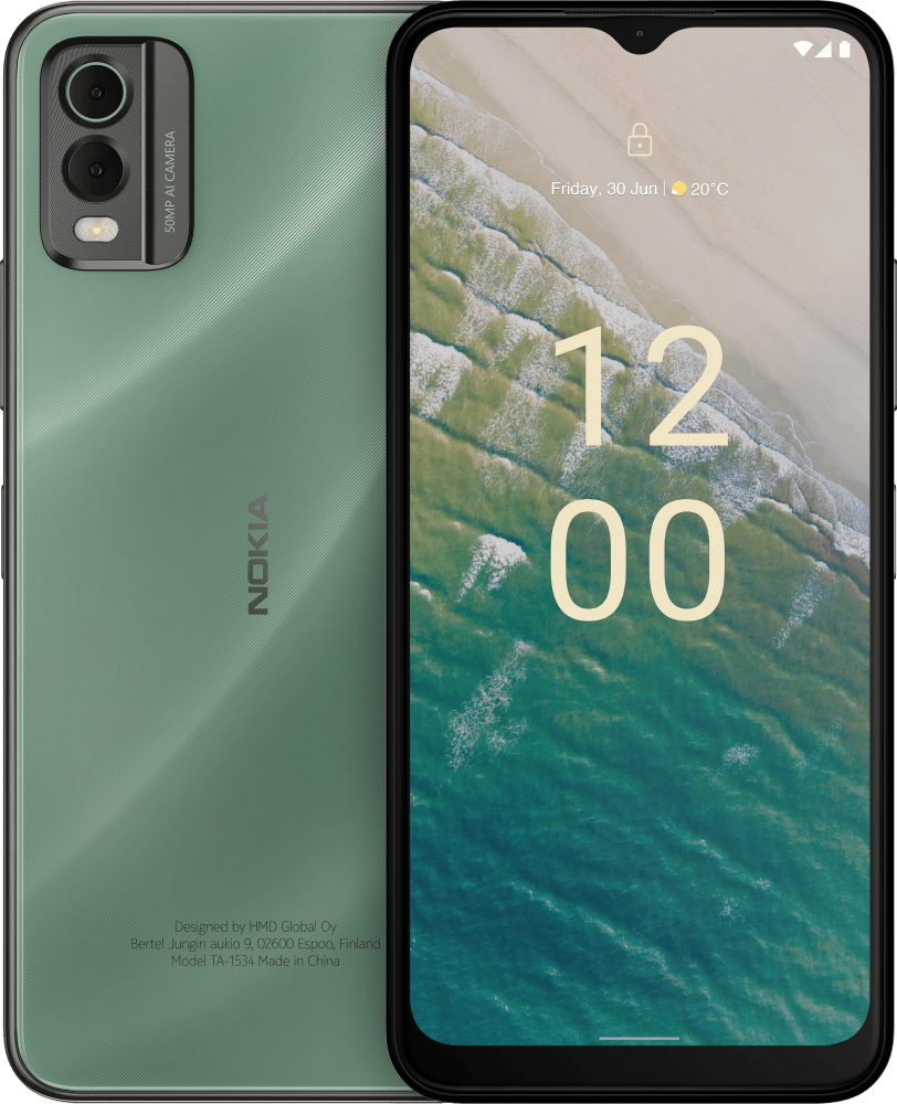 Enlarge Verde Nokia C32 from Front and Back