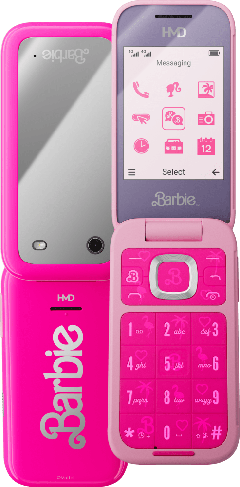 Enlarge Power Pink HMD Barbie™ Phone from Front and Back