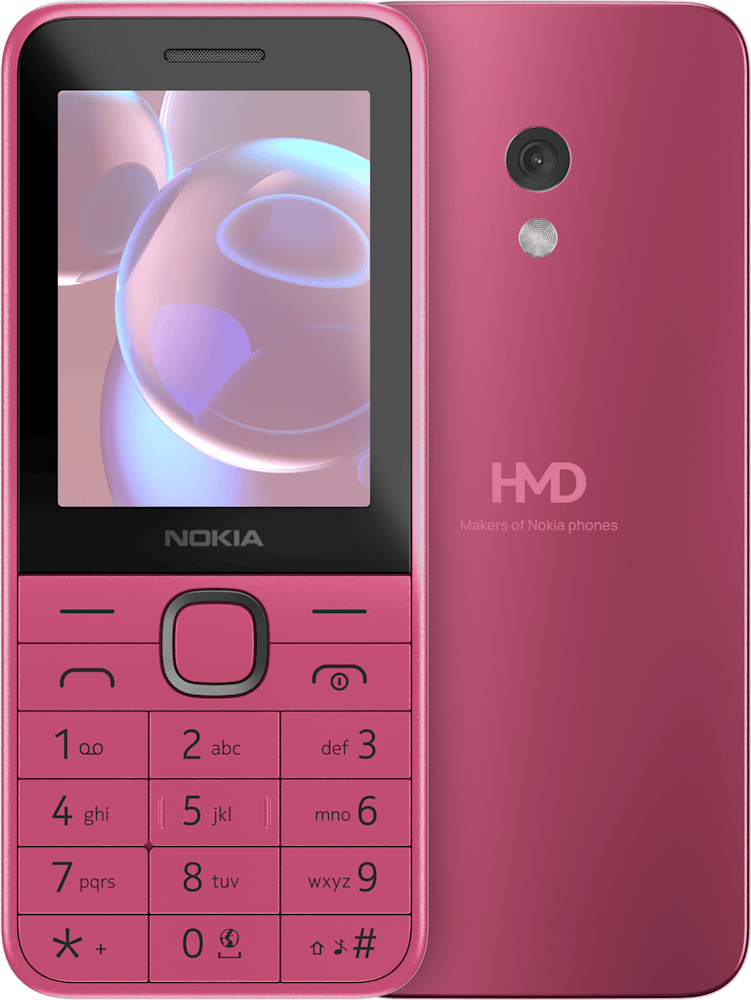 Pink Nokia 225 4G (2024) from Front and Back