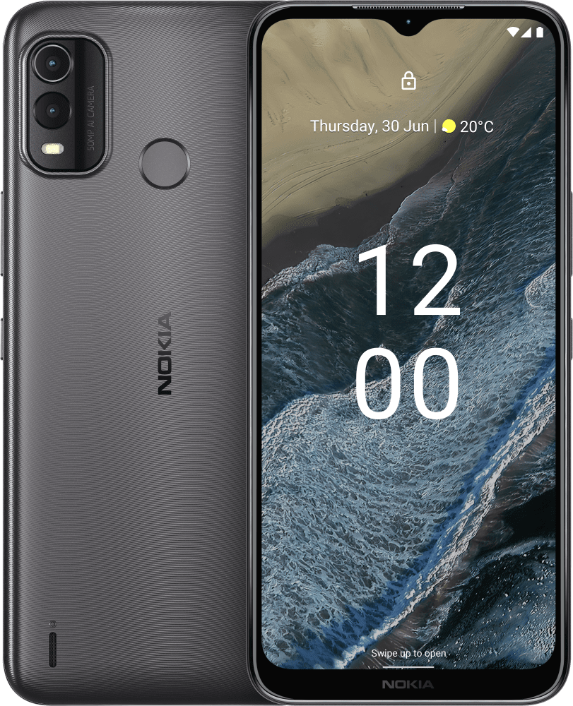 Enlarge Вугільно-сірий Nokia G11 Plus from Front and Back