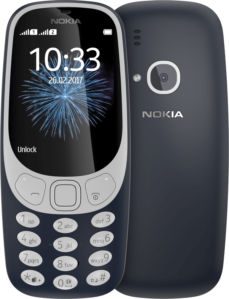 Enlarge Син Nokia 3310 from Front and Back