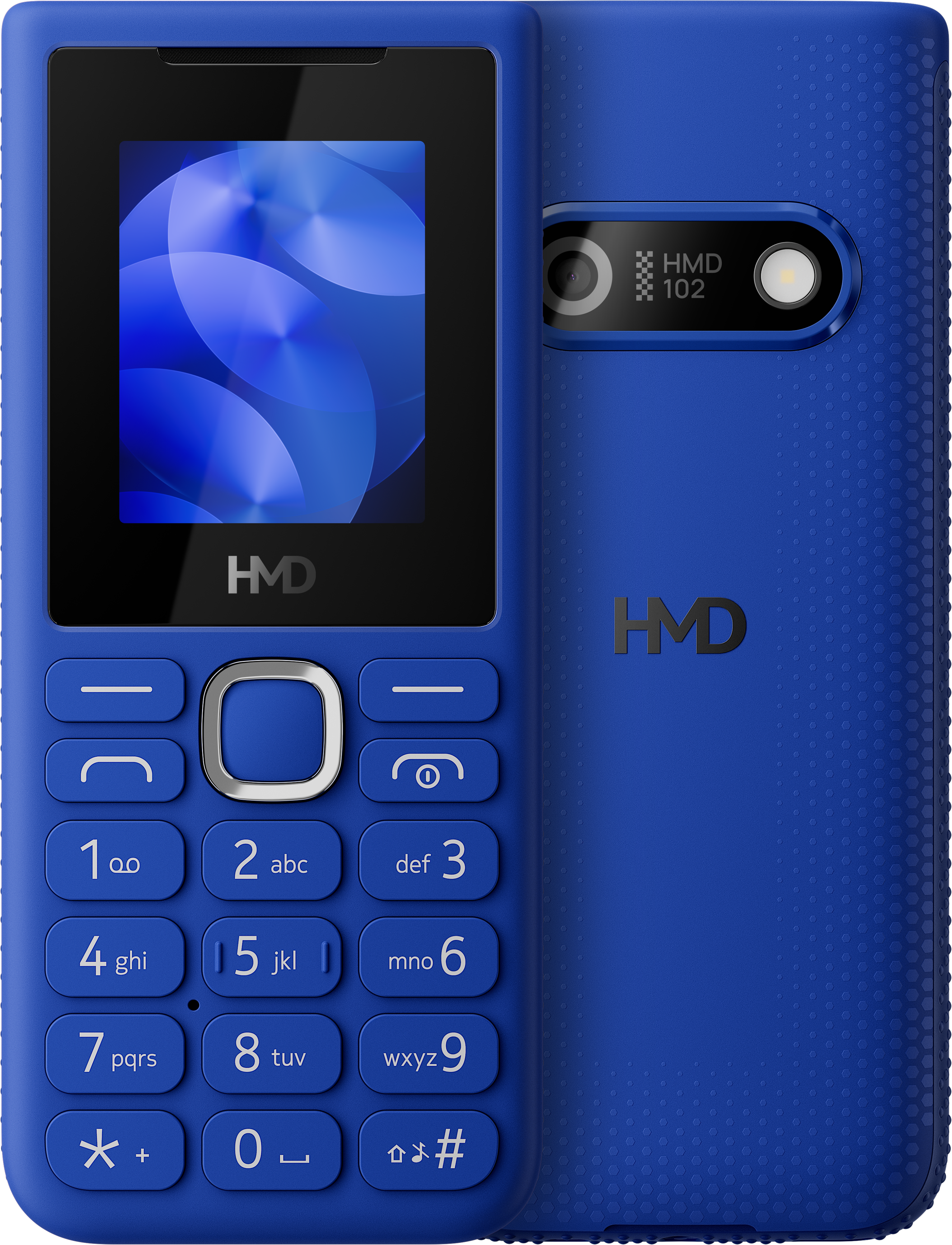 Blue HMD 102 from Front and Back