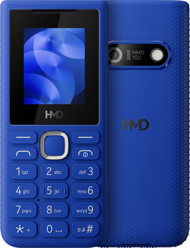 Blue HMD 102 from Front and Back