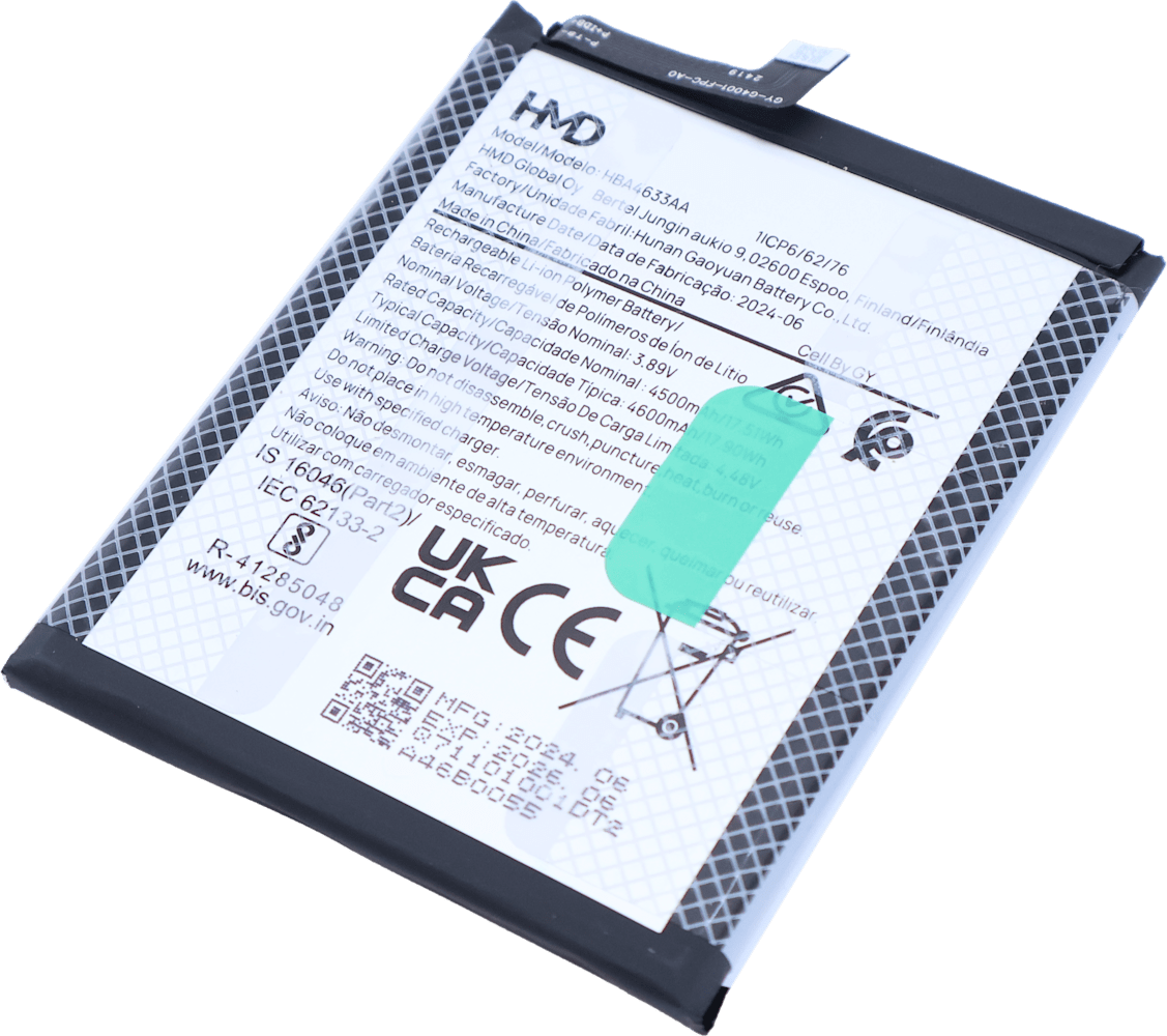 Black  HMD Skyline Replacement Battery from Front and Back