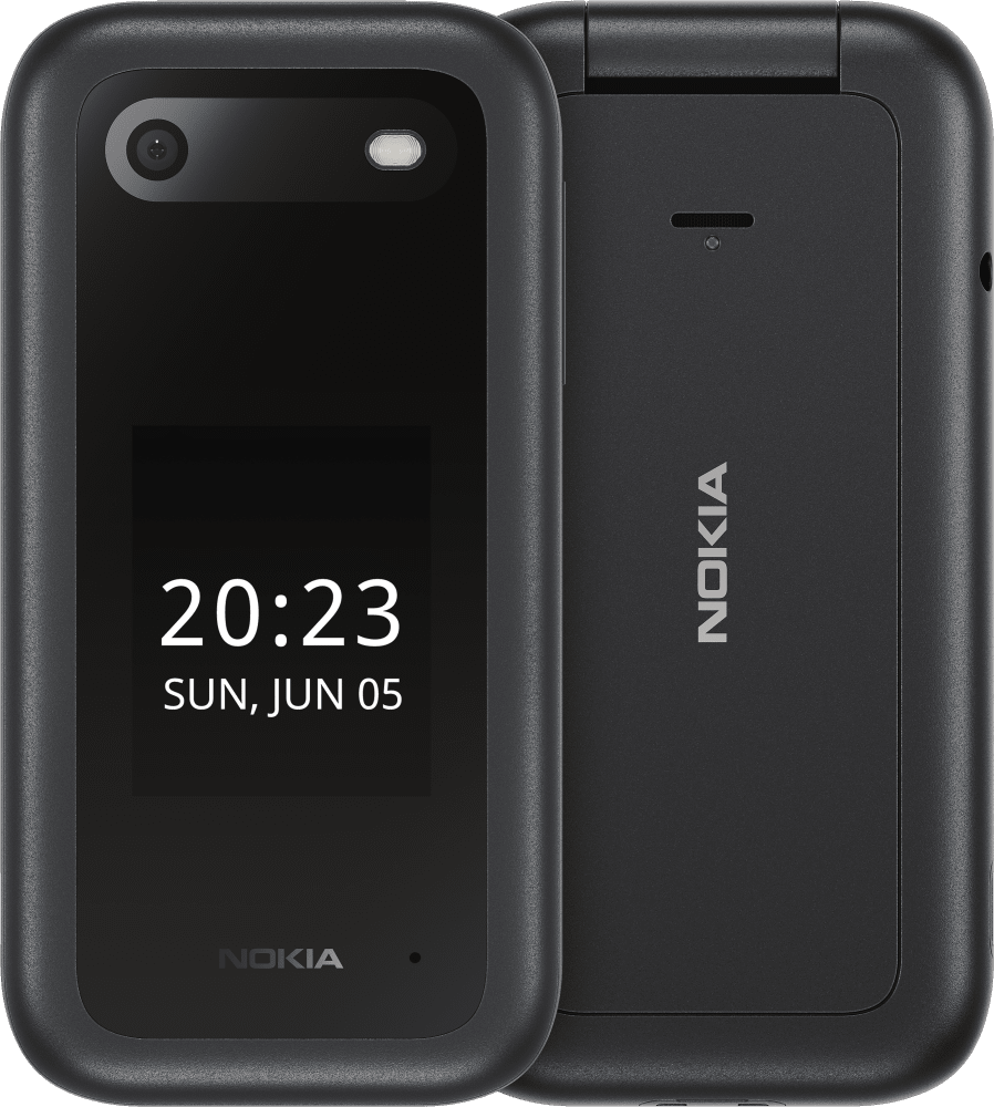 Enlarge Black Nokia 2660 Flip from Front and Back