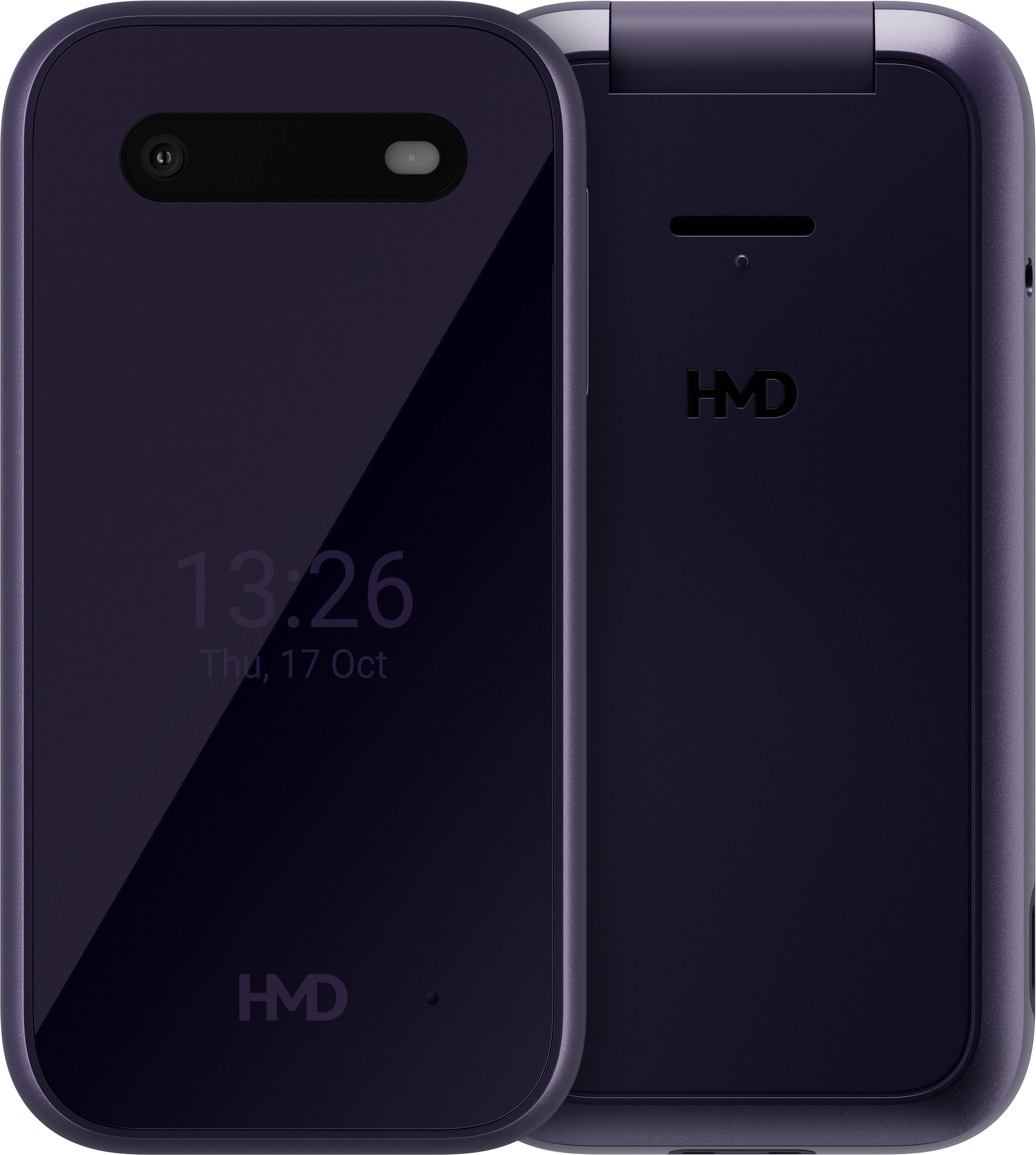 Twilight Violet HMD 2660 Flip 4G from Front and Back