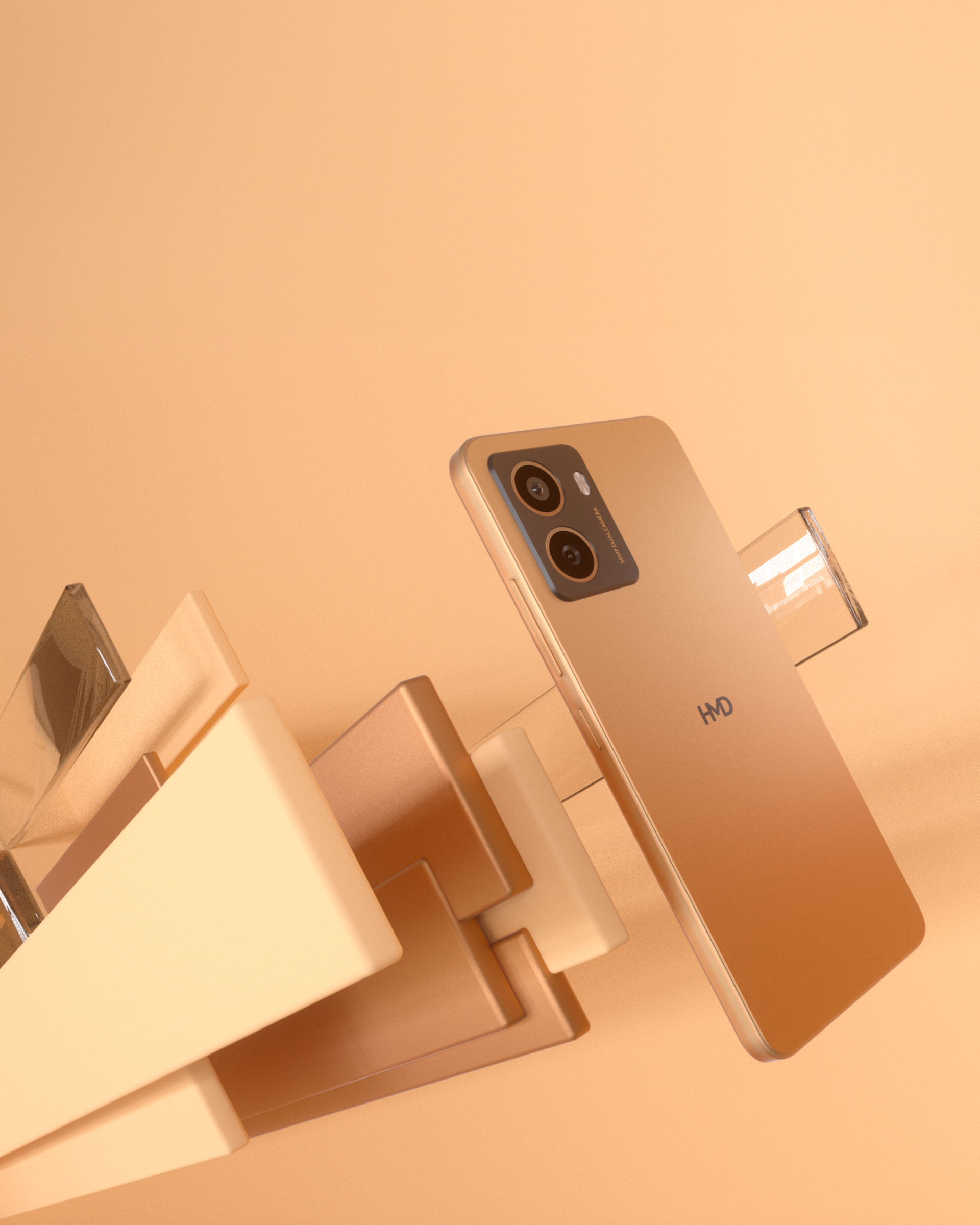 HMD Pulse+ smartphone in Apricot Crush color