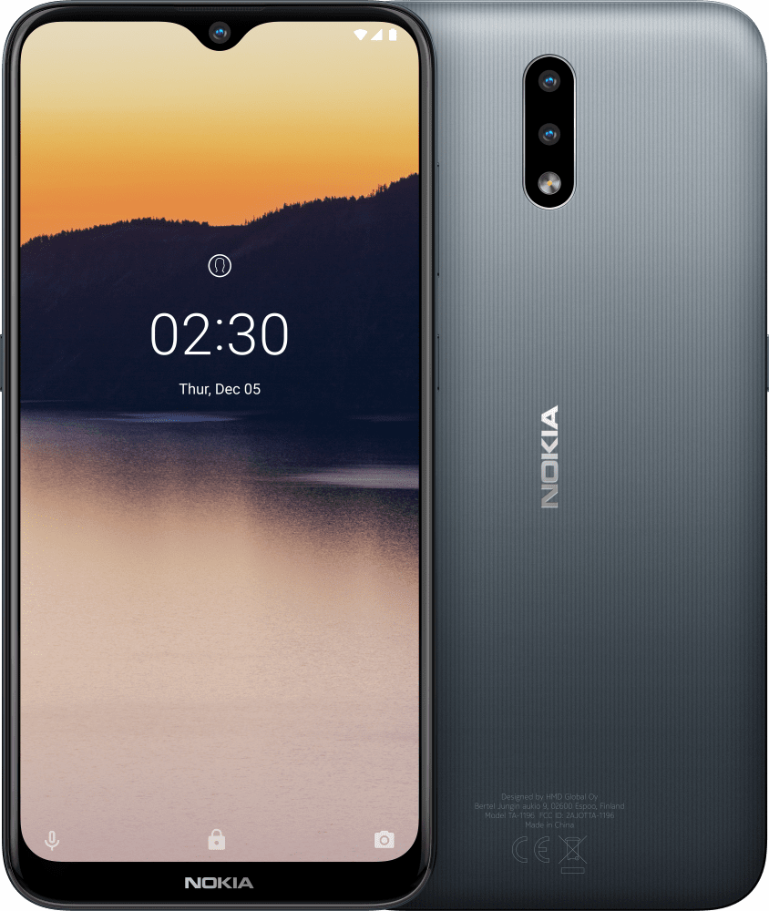 Enlarge Charcoal Nokia 2.3 from Front and Back