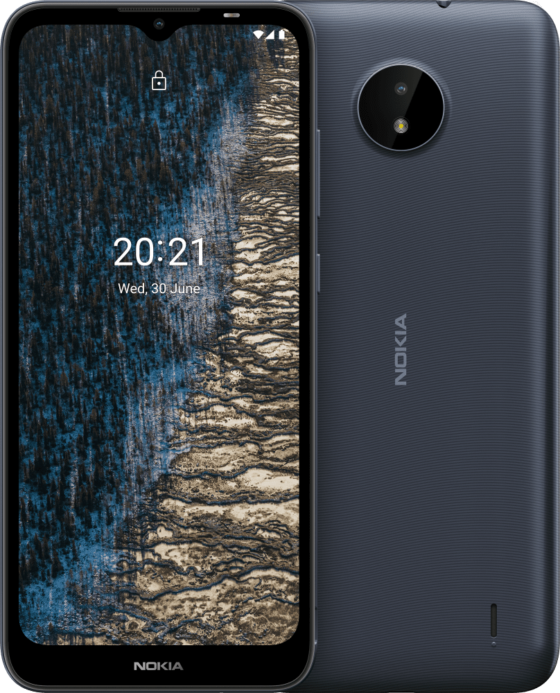 Enlarge Azul oscuro Nokia C20 from Front and Back