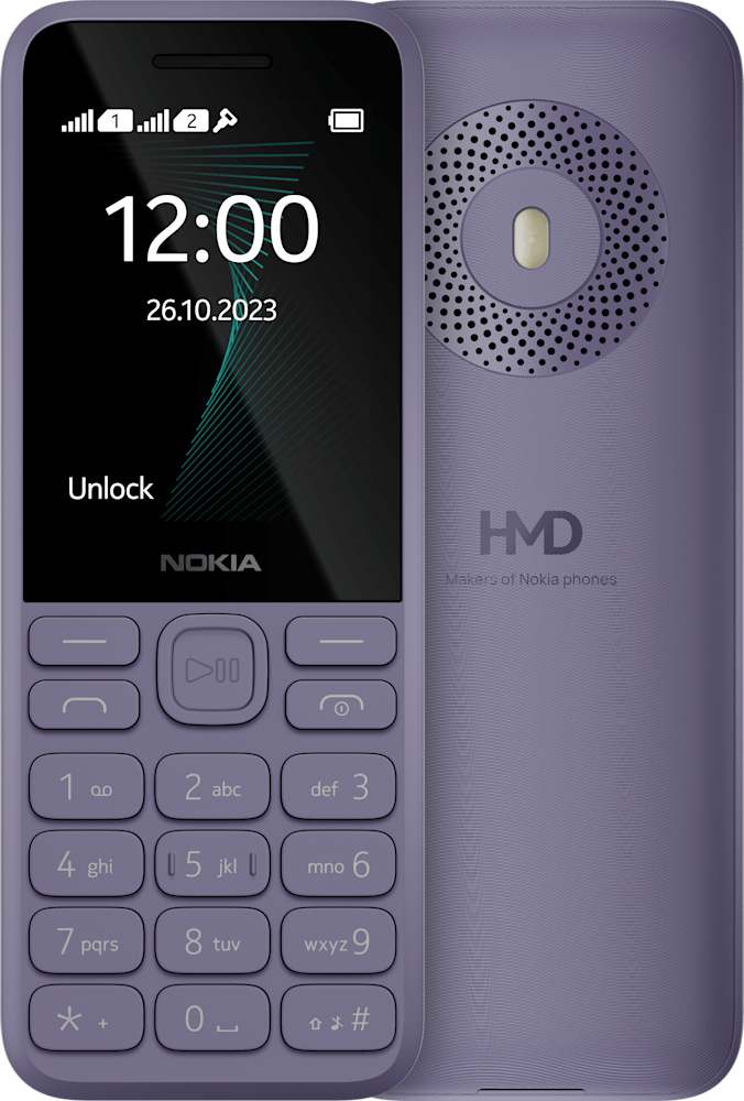 Purple Nokia 130M (2023) from Front and Back
