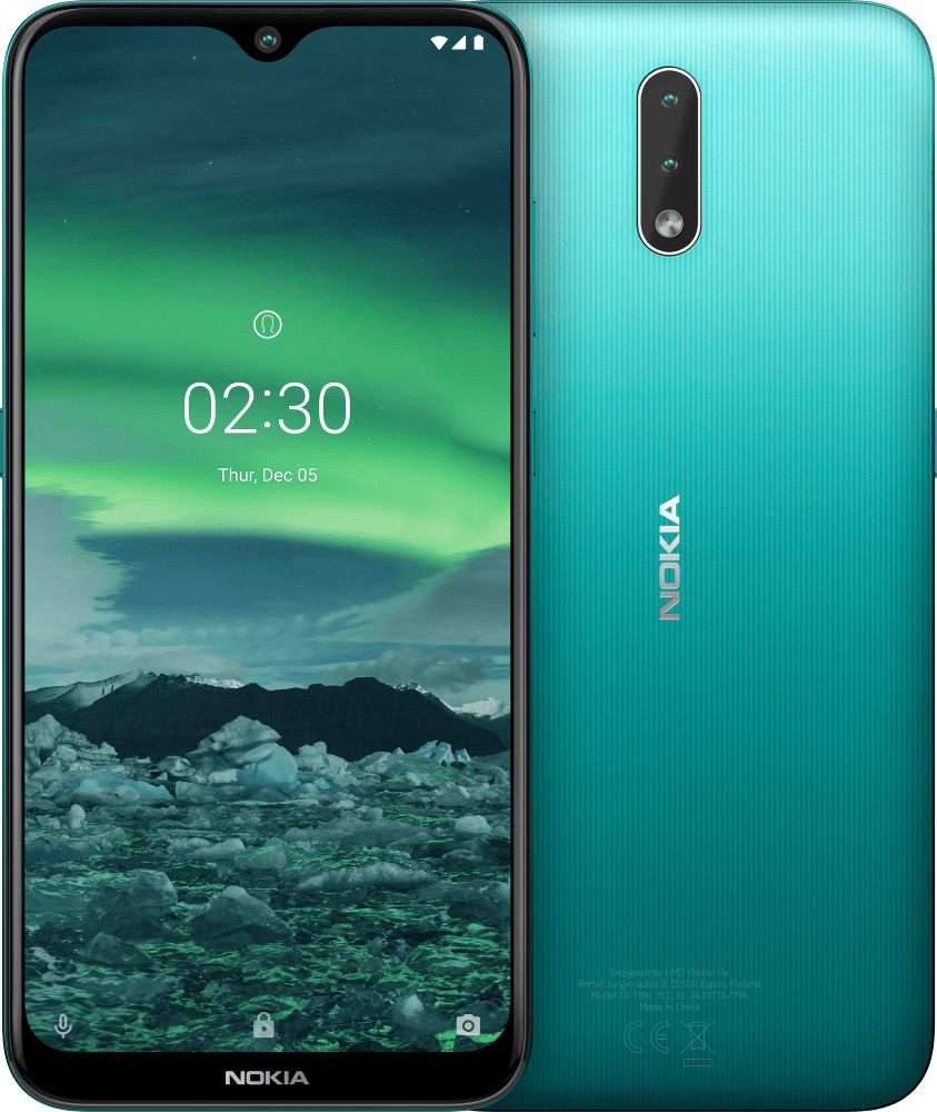 Enlarge Cyan Green Nokia 2.3 from Front and Back