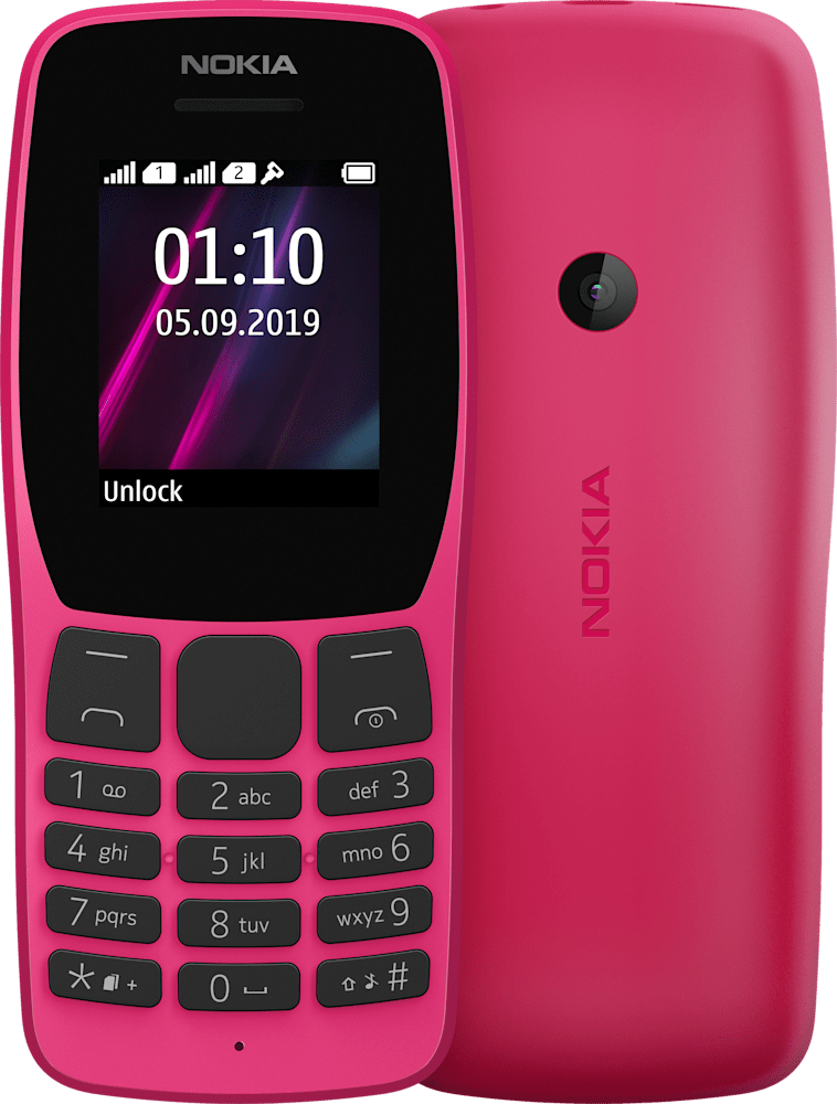 Enlarge Pink Nokia 110 from Front and Back