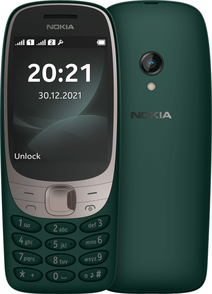 Enlarge Dark Green Nokia 6310 from Front and Back