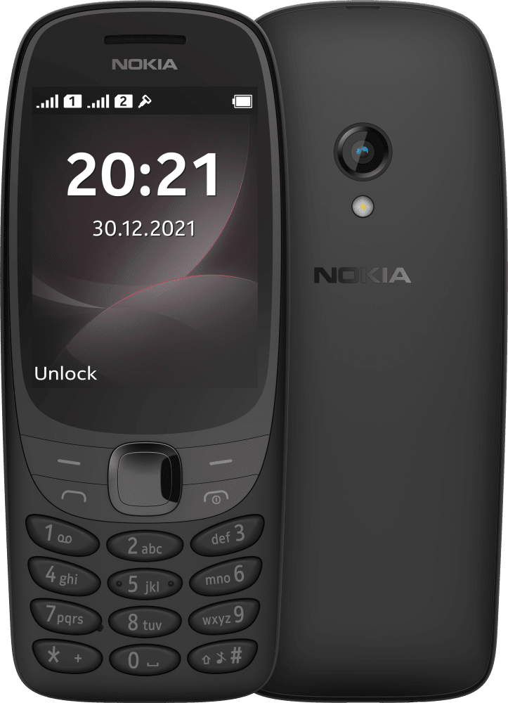 Enlarge Black Nokia 6310 from Front and Back