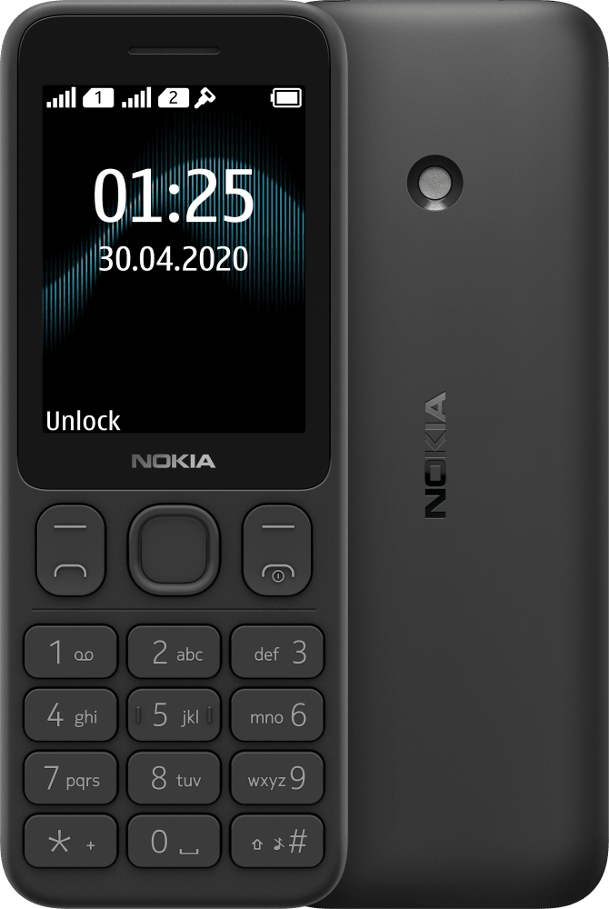 Enlarge 黑色 Nokia 125 from Front and Back