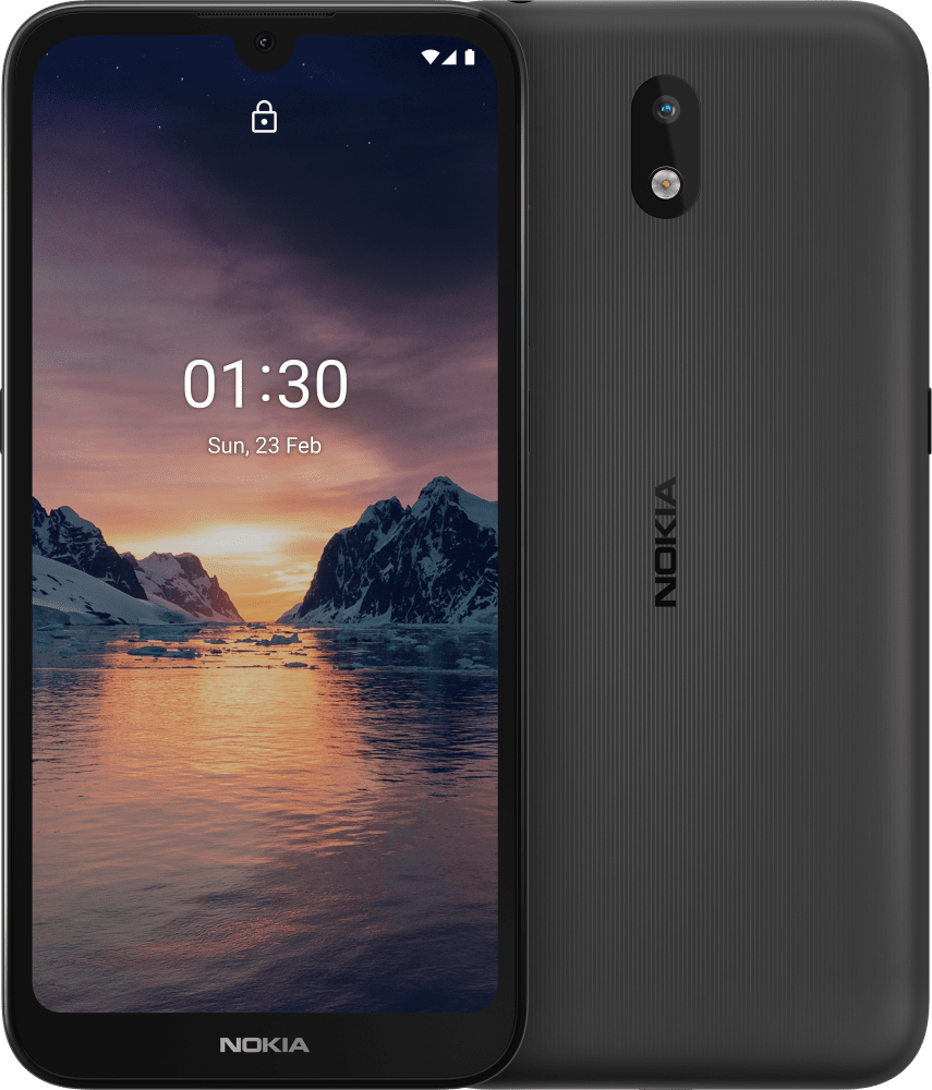 Enlarge Charcoal Nokia 1.3 from Front and Back