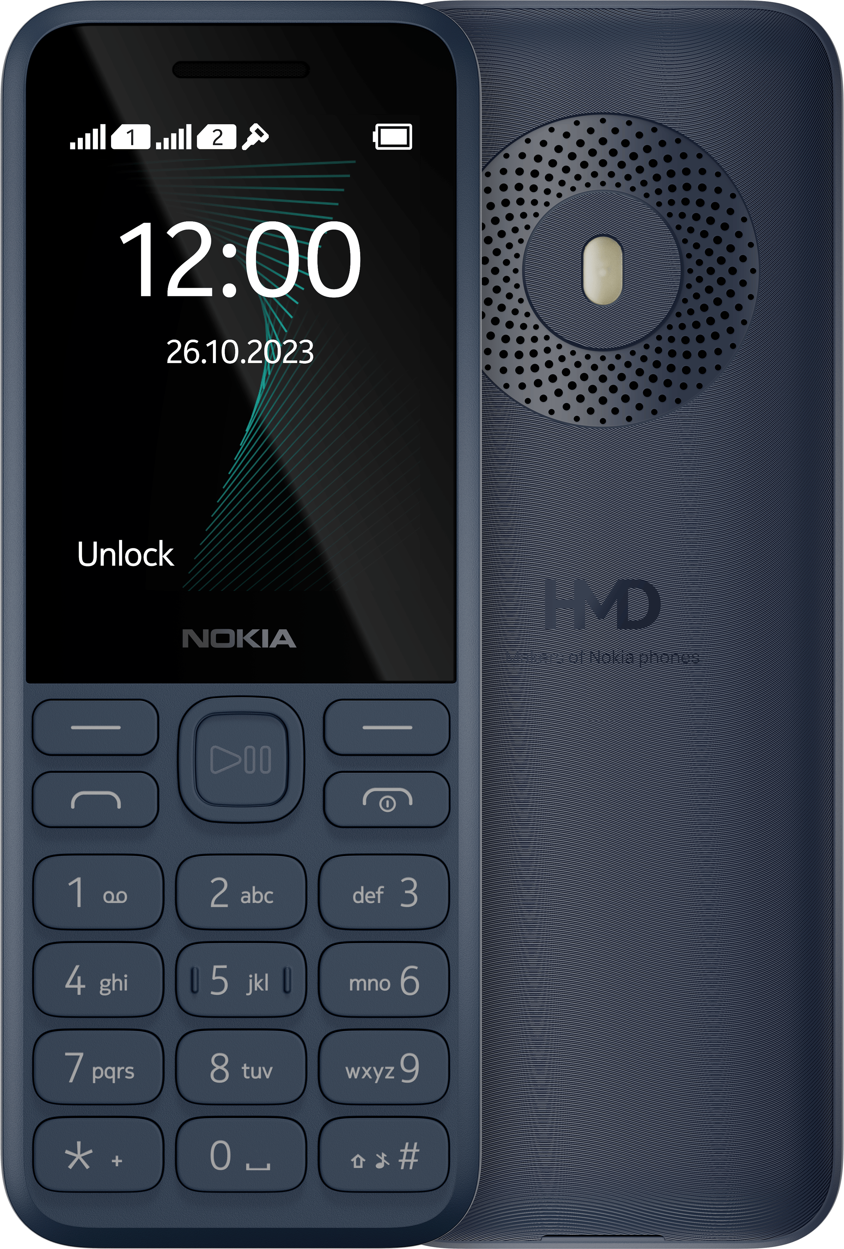 أزرق داكن Nokia 130 (2023) from Front and Back