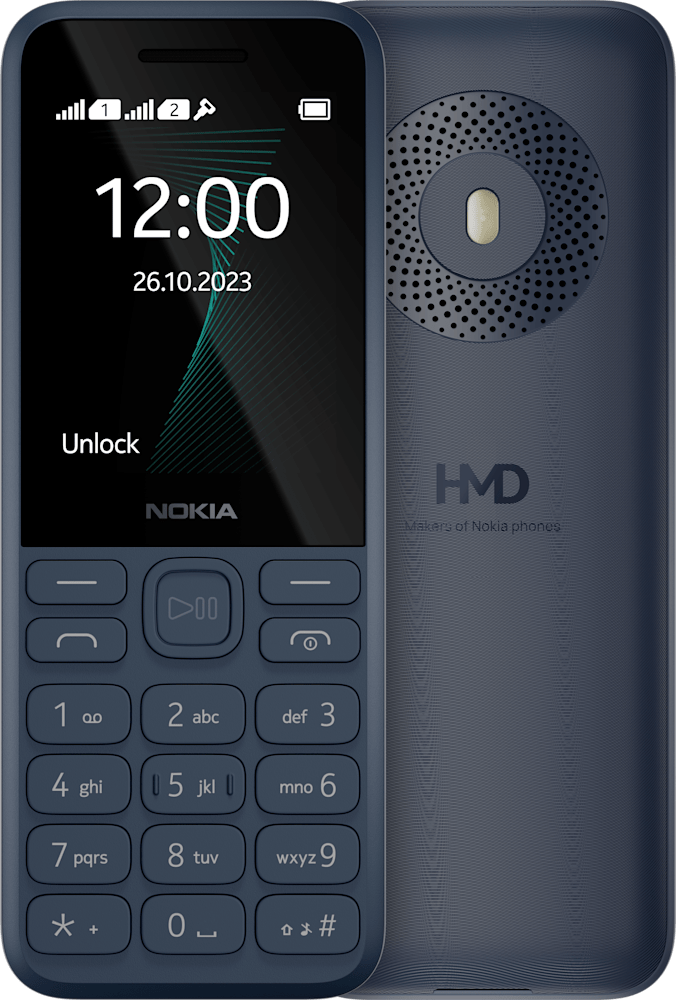 أزرق داكن Nokia 130 (2023) from Front and Back