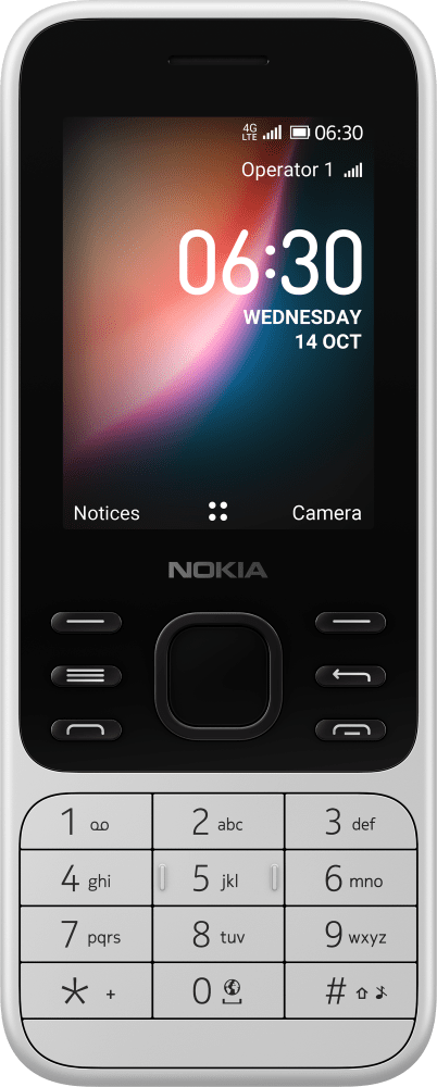 Enlarge 白色 Nokia 6300 4G from Front