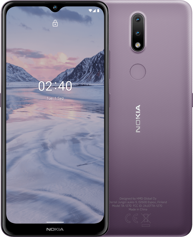 Enlarge Пурпуровий Nokia 2.4 from Front and Back