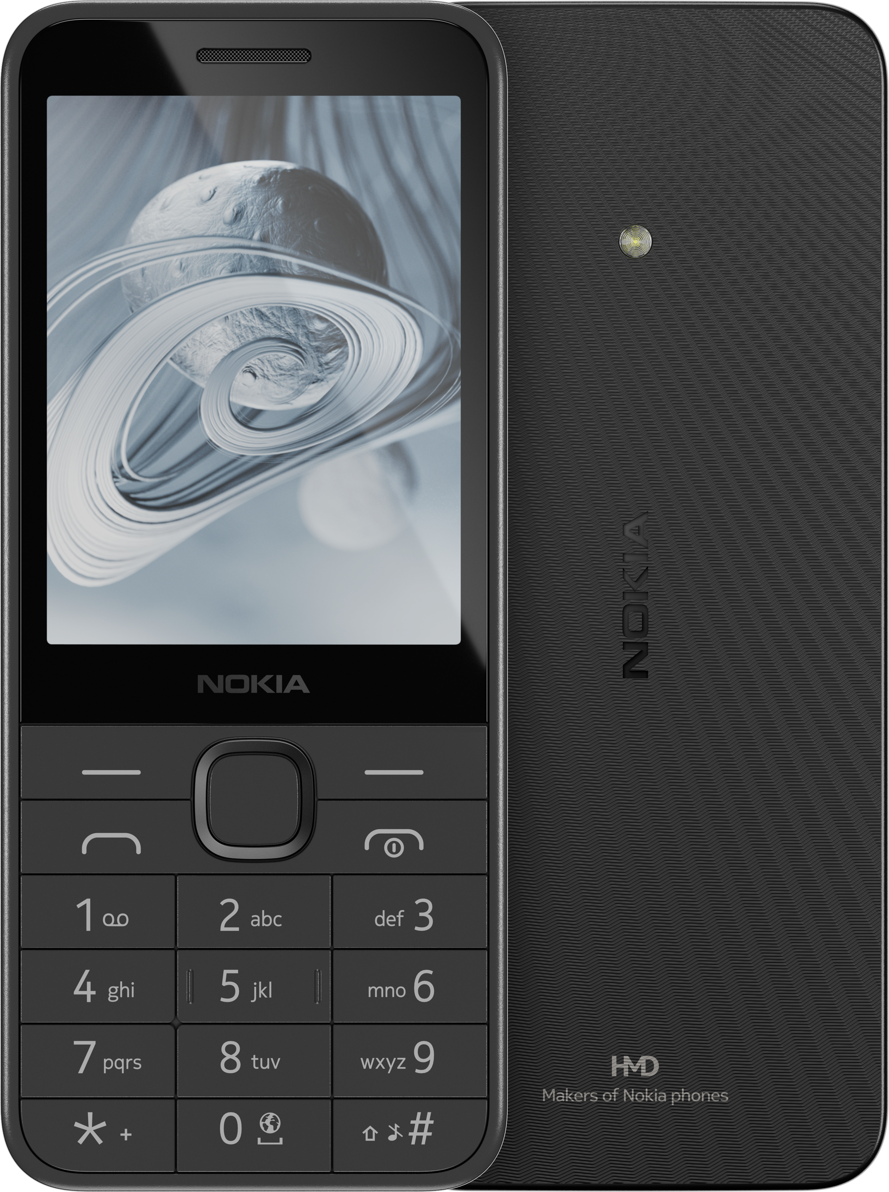 黑色 Nokia 220 4G (2024) from Front and Back