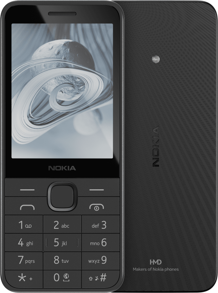 Enlarge Black Nokia 215 4G (2024) from Front and Back