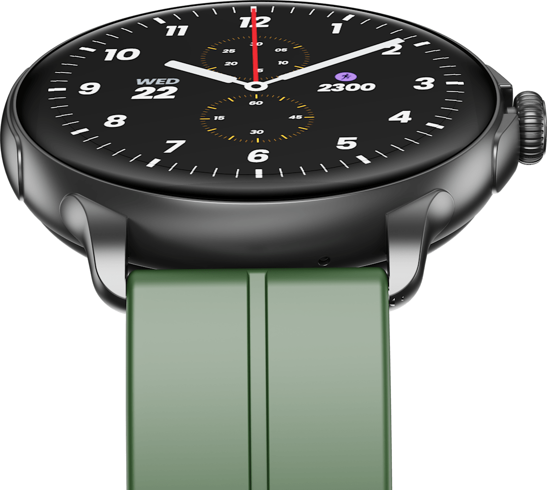 فضّي بسوار أخضر HMD WATCH X1 SMARTWATCH from Front
