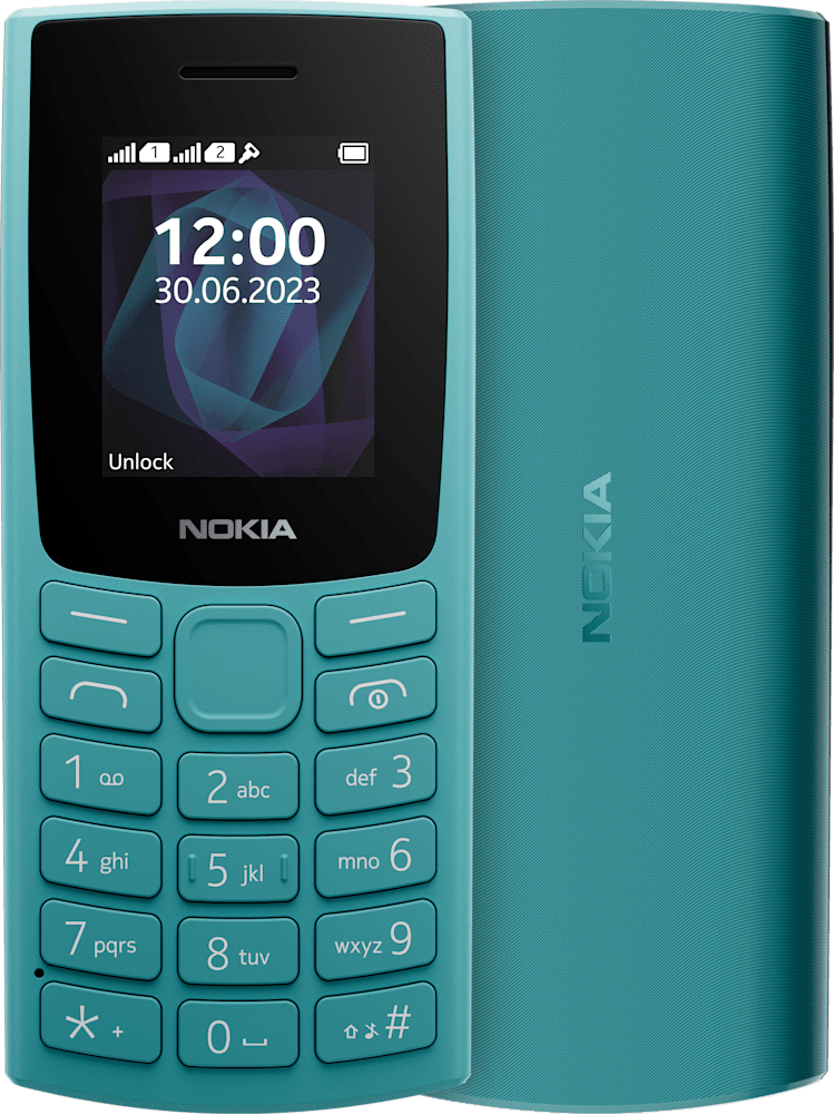 Enlarge Cyan Nokia 105 (2023) from Front and Back