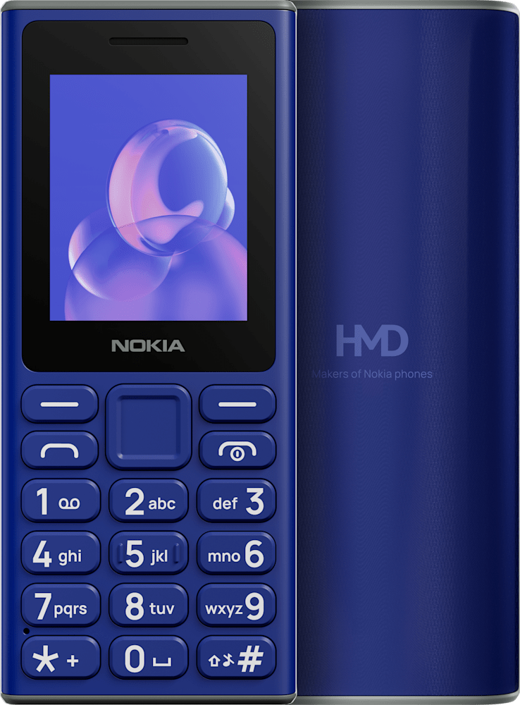 Azul Nokia 105 (2024) from Front and Back