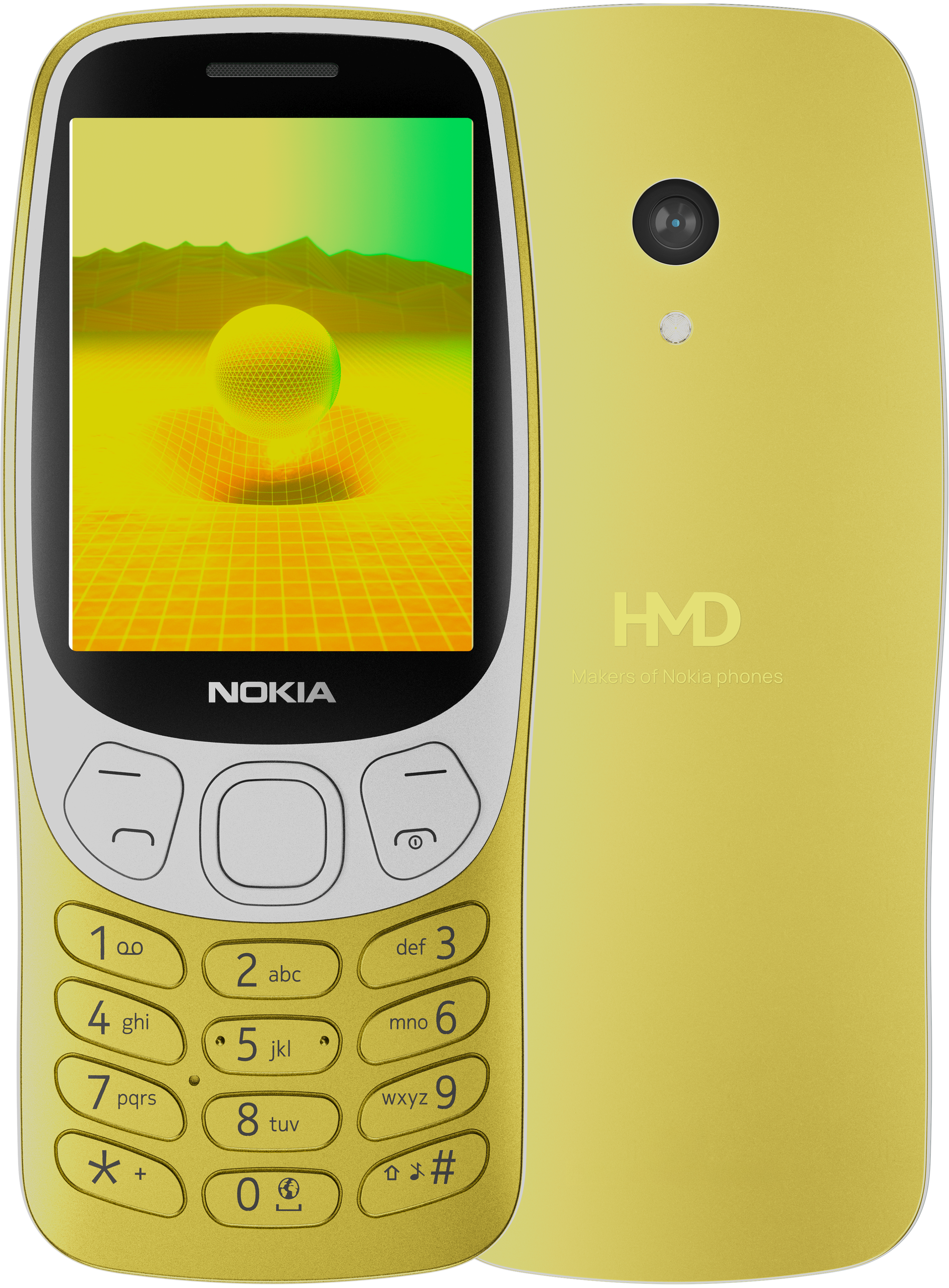 Y2K Gold Nokia 3210 4G from Front and Back