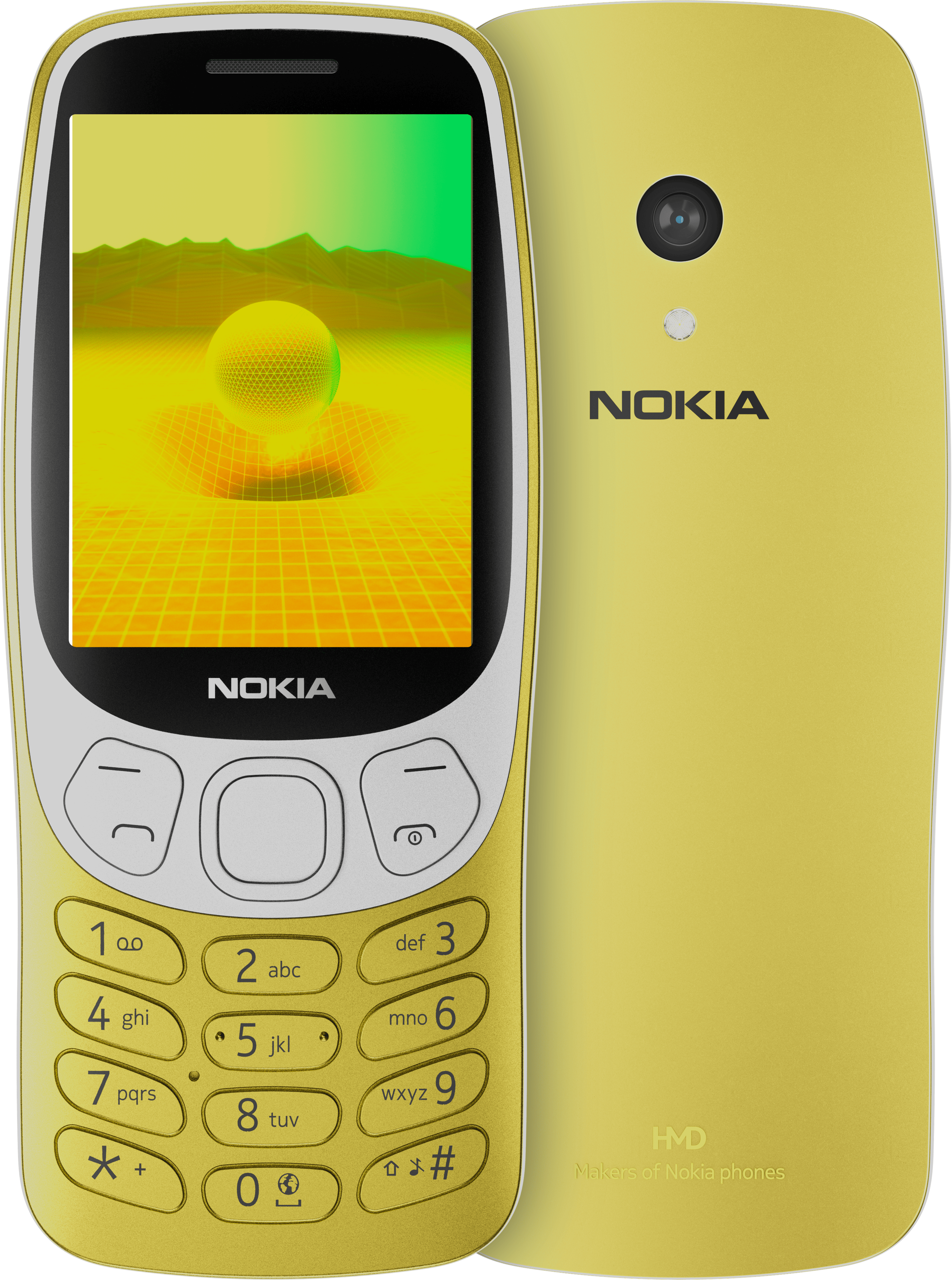 Y2K Gold Nokia 3210 4G from Front and Back