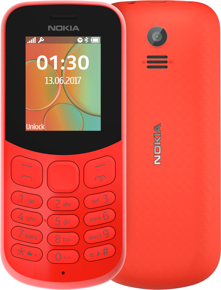 Enlarge Red Nokia 130 from Front and Back